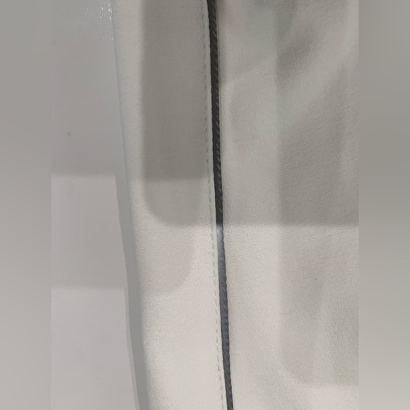 Prada White Cotton Jogger Pants Women’s Large Grey Side Stripe Emblem wom size L - Picture 5 of 15